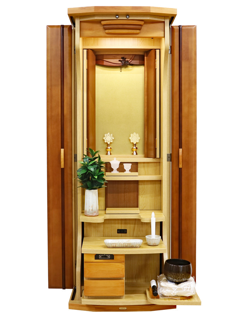 創価学会 家具調 中古仏壇 1280 アンサンブル:おしゃれなツートンカラーの中古仏壇が新登場