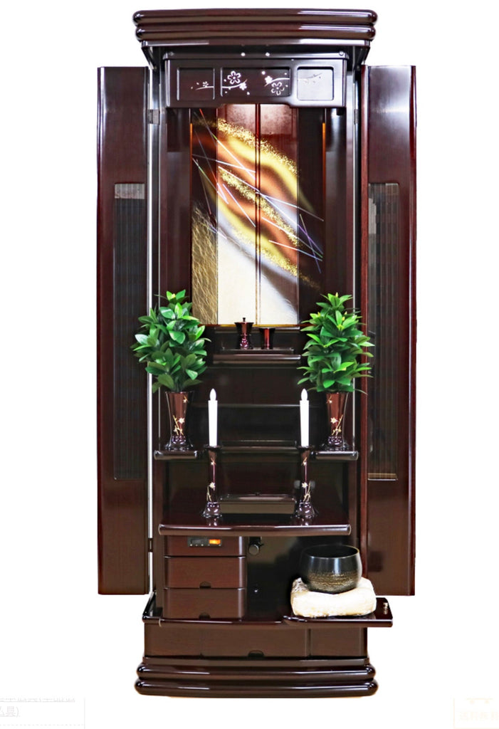 創価学会 家具調仏壇 「京錦」 ローズ 金箔入蒔絵:残念なお知らせですが、装飾業者の廃業により廃盤になりました。